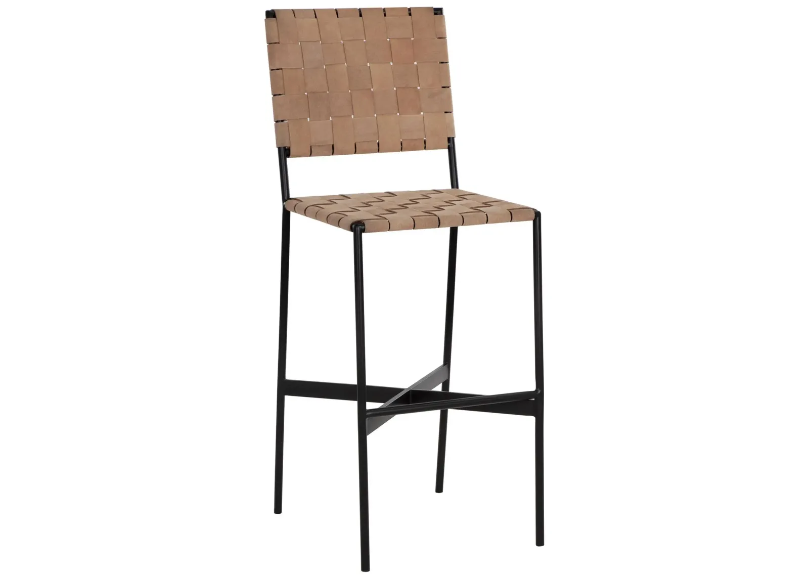 Omari Barstool in SUEDED LIGHT TAN LEATHER by Sunpan