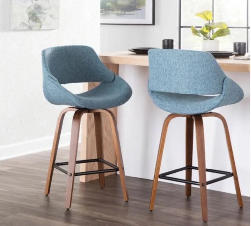 Fabrico Counter Stool - Set of 2 in Blue by Lumisource