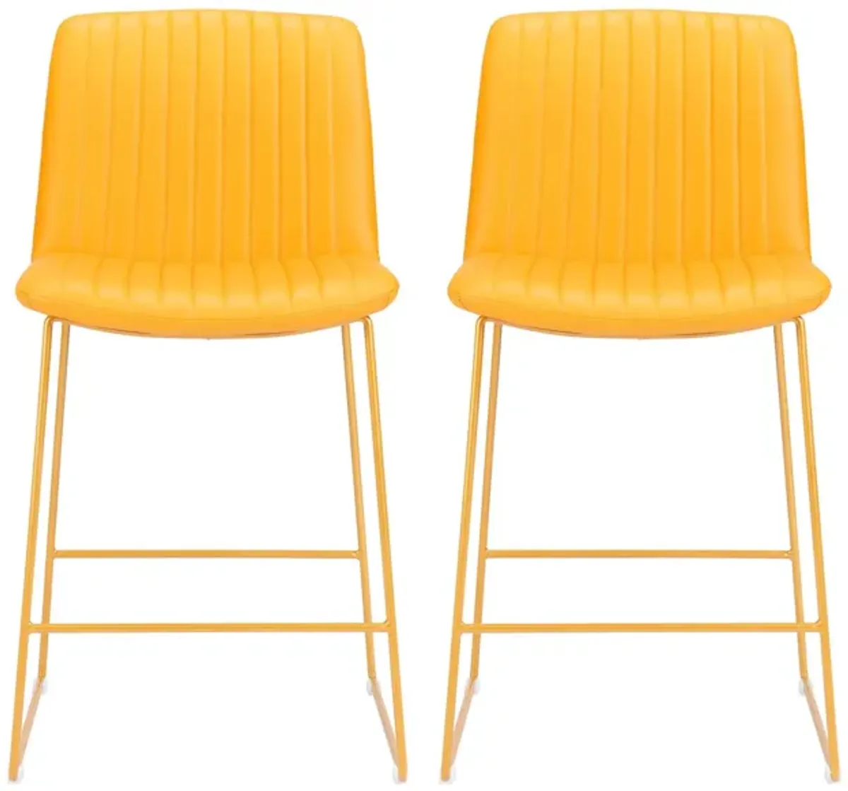 Mode Counter Stool (Set of 2) in Yellow by Zuo Modern