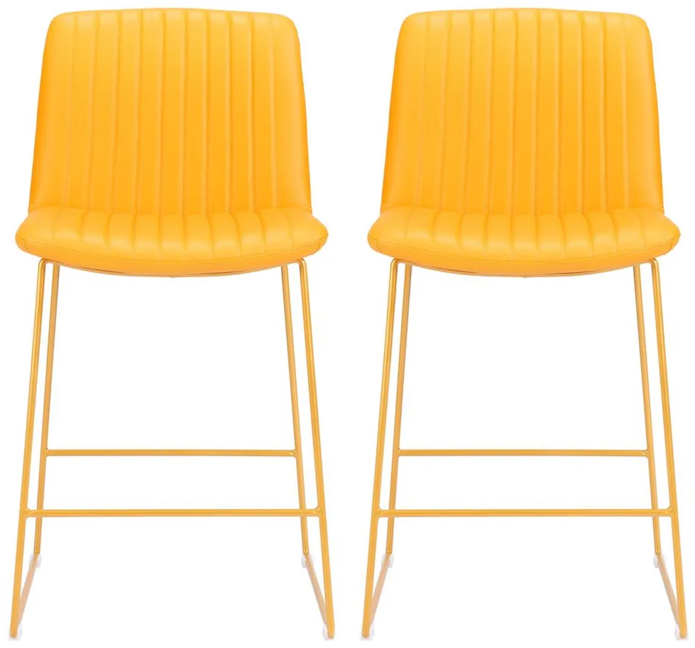Mode Counter Stool (Set of 2) in Yellow by Zuo Modern