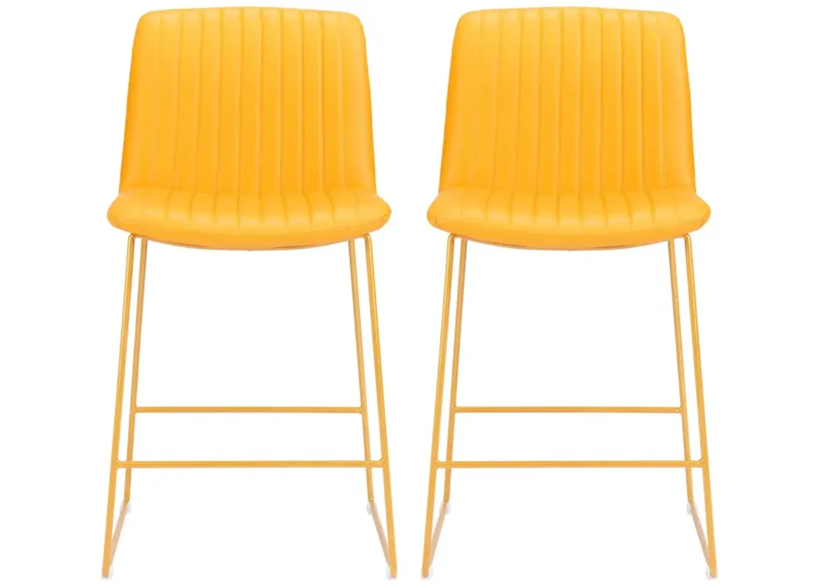 Mode Counter Stool (Set of 2) in Yellow by Zuo Modern