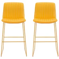 Mode Barstool (Set of 2) in Yellow by Zuo Modern