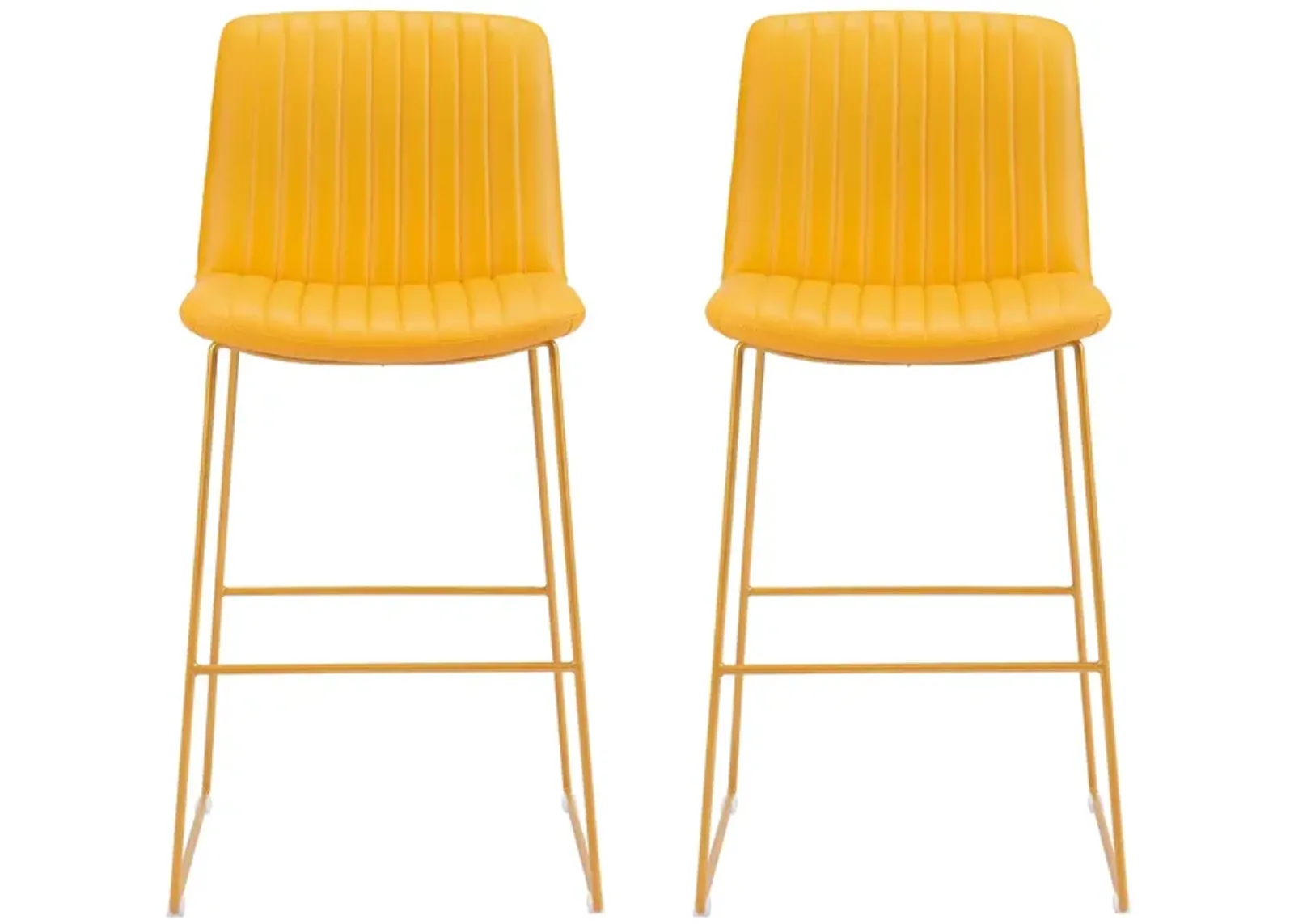 Mode Barstool (Set of 2) in Yellow by Zuo Modern