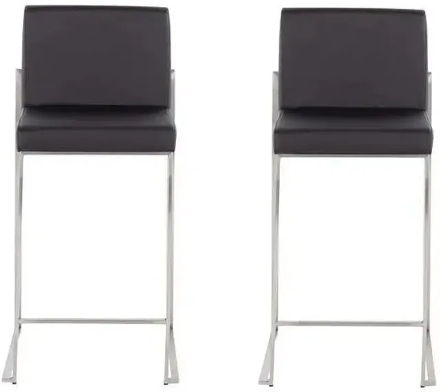 Fuji Counter Stool - Set of 2 in Black by Lumisource