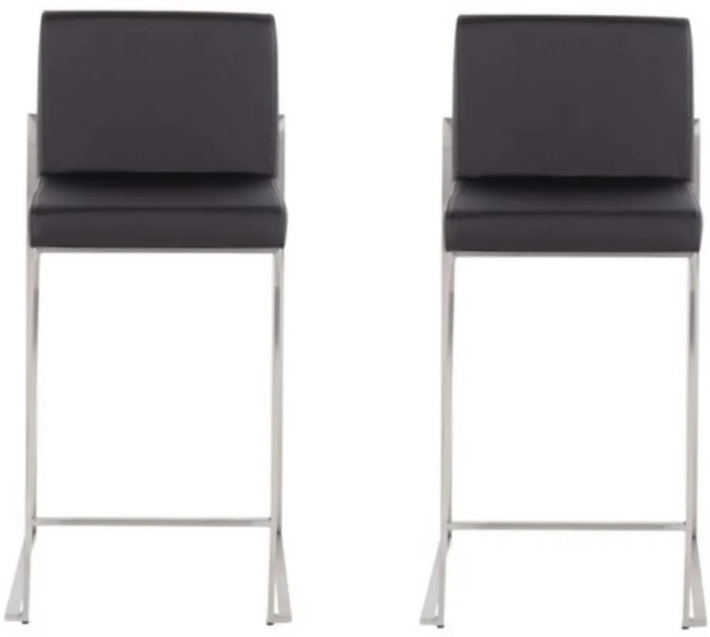 Fuji Counter Stool - Set of 2 in Black by Lumisource