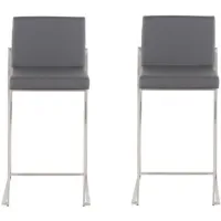 Fuji Counter Stool - Set of 2 in Gray by Lumisource
