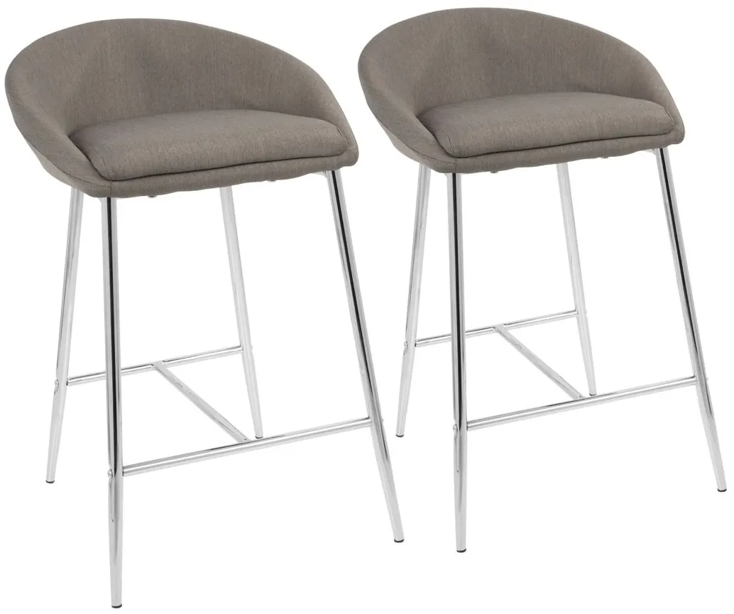 Matisse Counter-Height Stool - Set of 2 in Grey by Lumisource