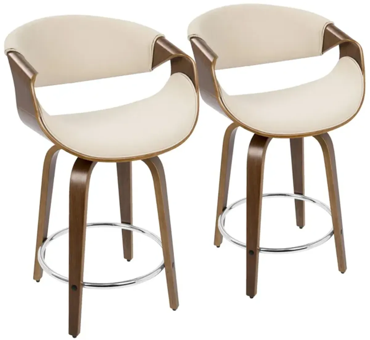 Curvo 24'' Counter-Height Stool - Set of 2 in Cream by Lumisource