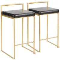 Fuji Stacker Counter-Height Stool - Set of 2 in Black by Lumisource