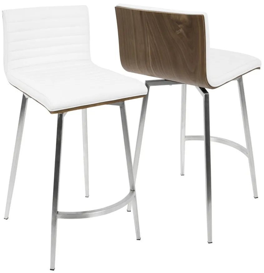 Mason Swivel Counter-Height Stool - Set of 2 in White by Lumisource