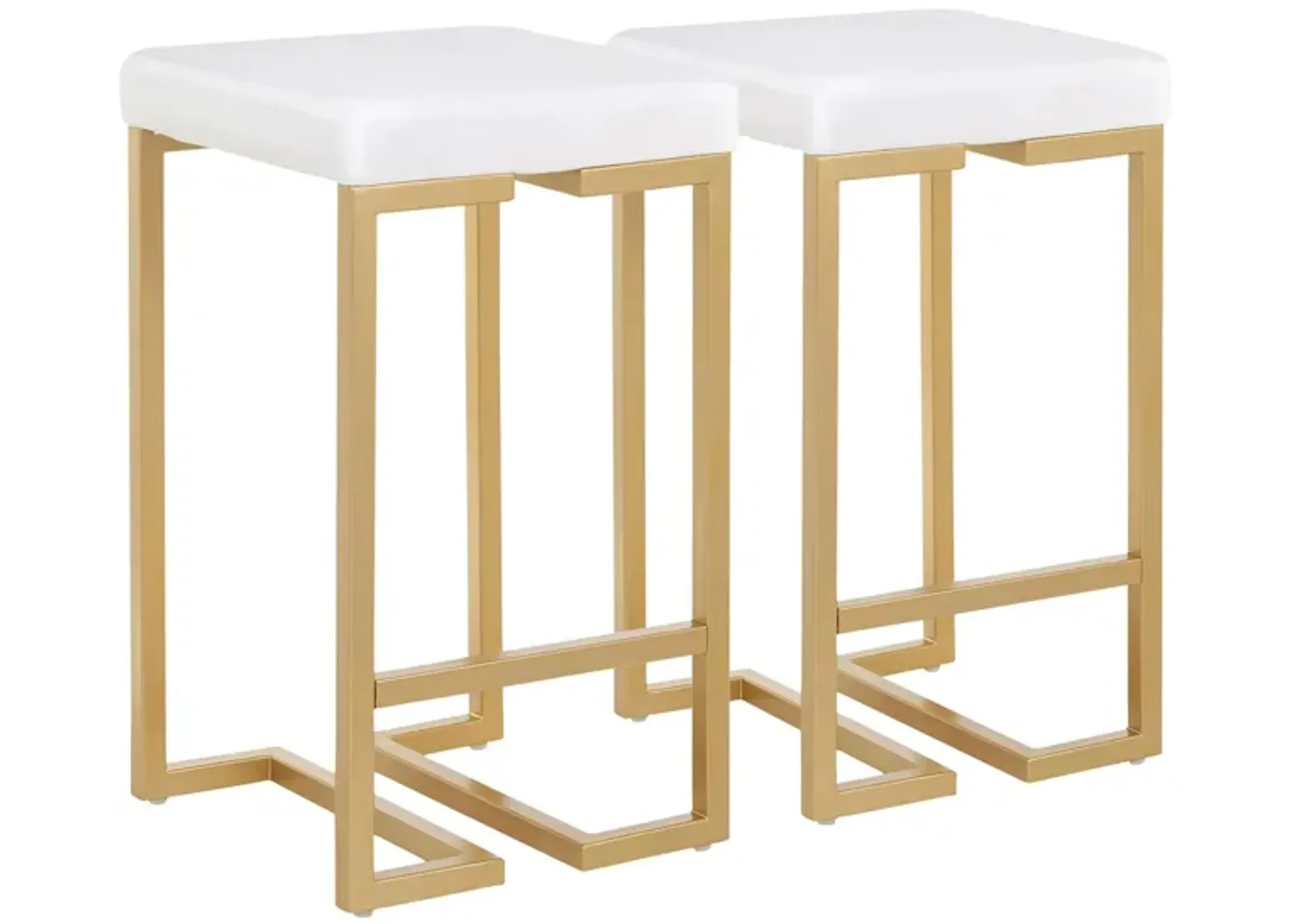 Midas Counter-Height Stool - Set of 2 in White by Lumisource