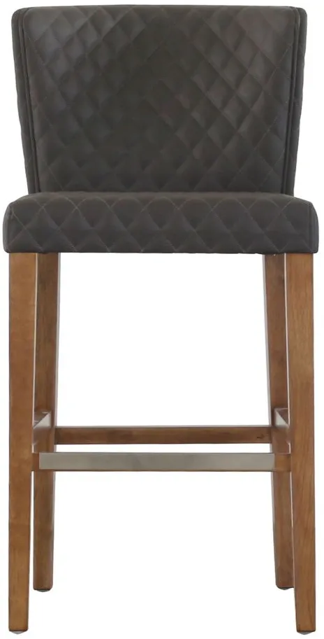 Albie Diamond Stitching PU Leather Counter Stool in Danburry Gray by New Pacific Direct