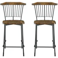 Greco Counter Stool: Set of 2 in Walnut by New Pacific Direct
