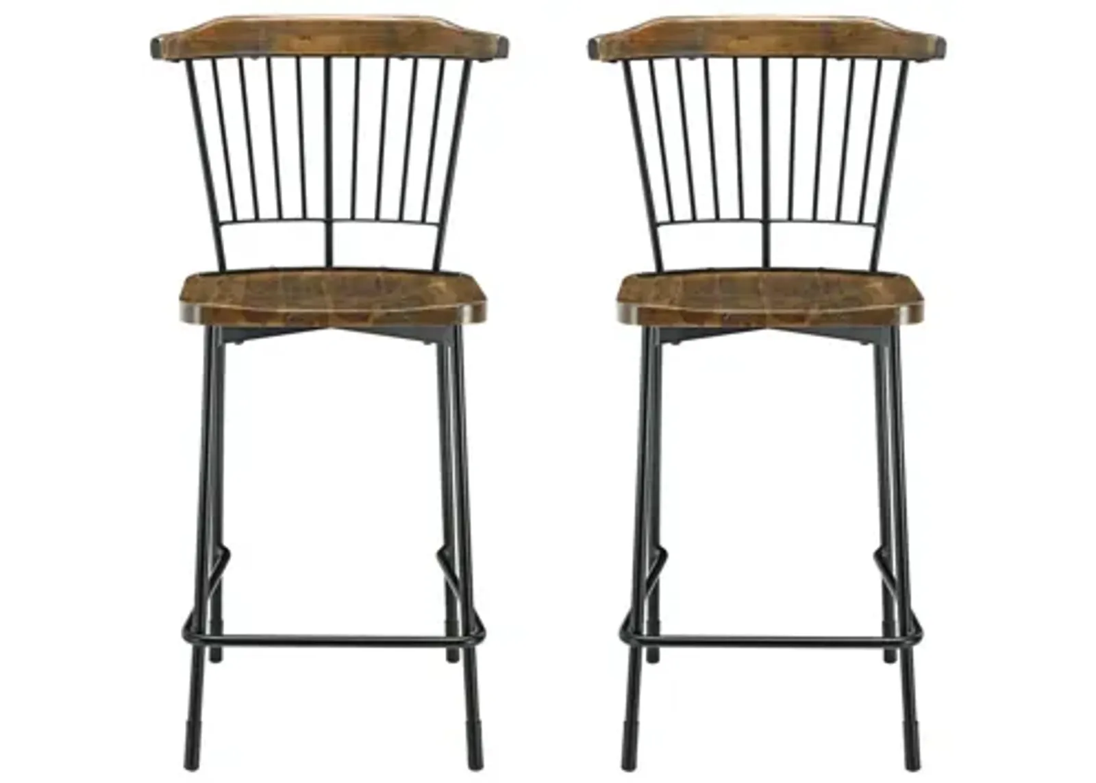 Greco Counter Stool: Set of 2 in Walnut by New Pacific Direct