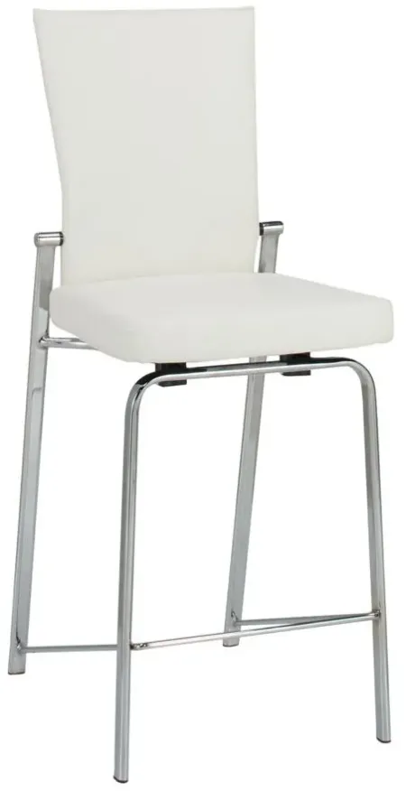 Paloma Motion Back Bar Stool in White and Chrome by Chintaly Imports
