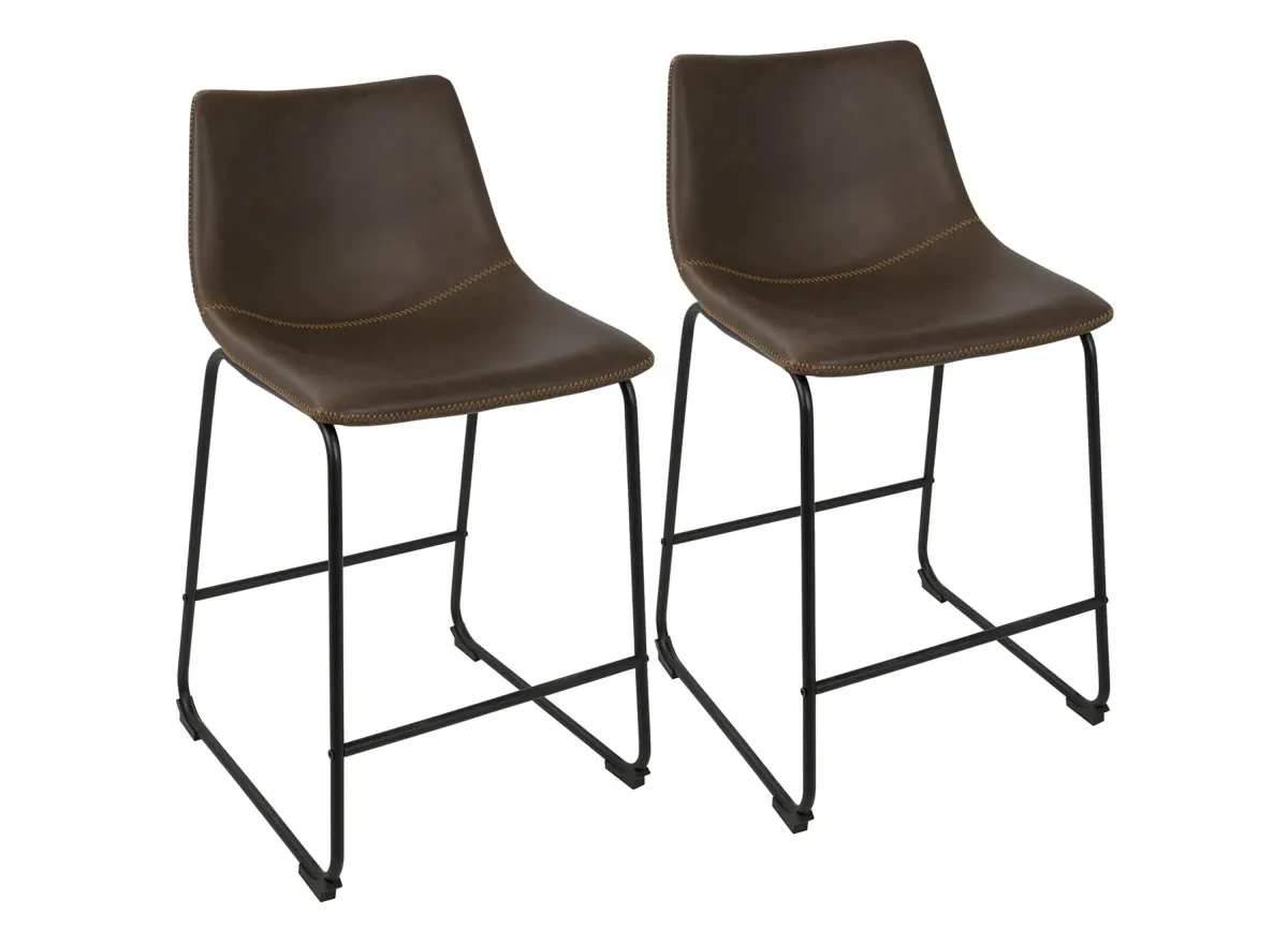 Duke Counter-Height Stool - Set of 2 in Espresso by Lumisource