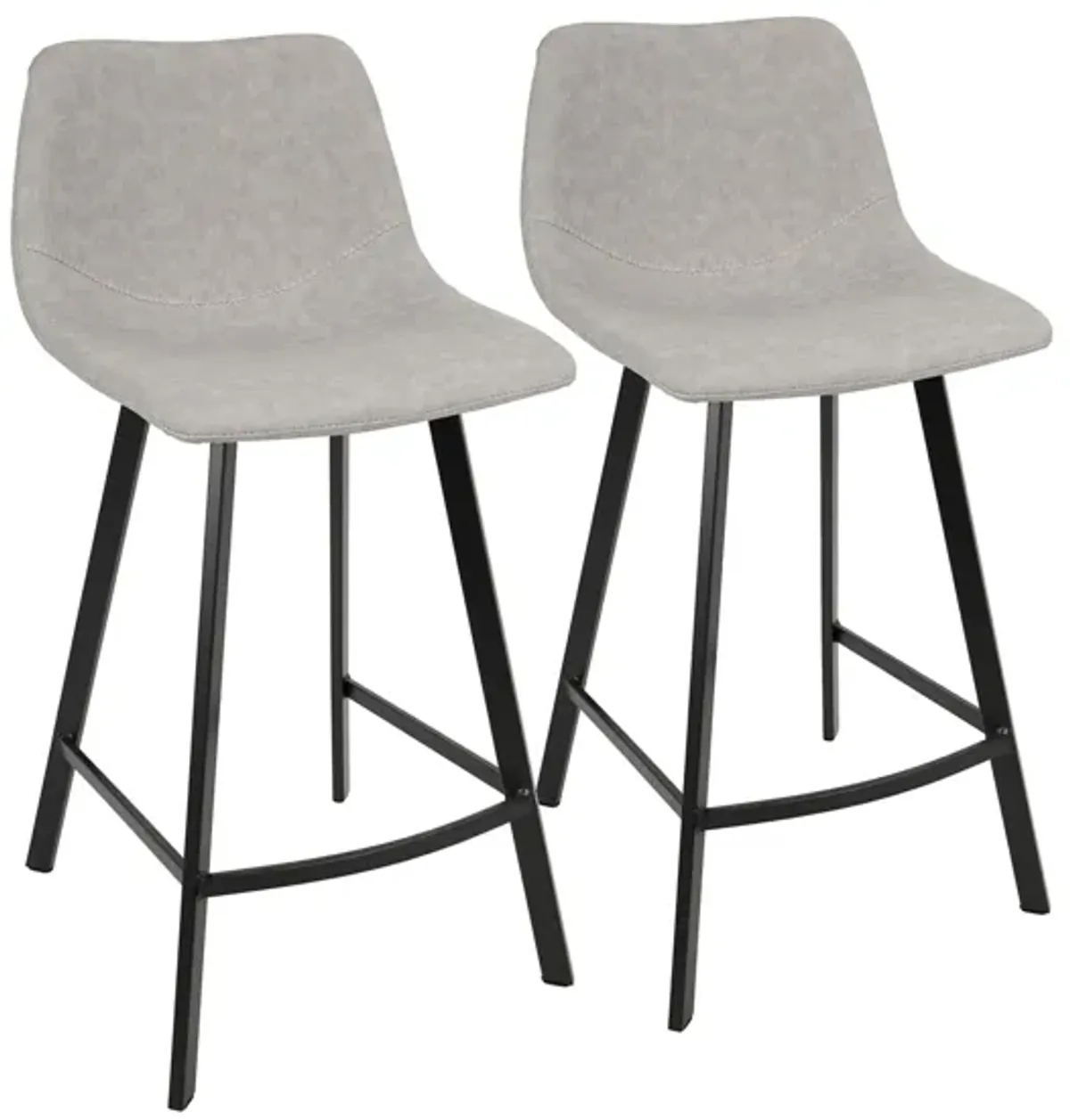 Outlaw Counter-Height Stool - Set of 2 in Grey by Lumisource