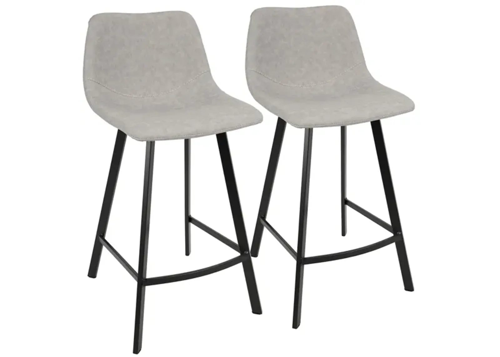 Outlaw Counter-Height Stool - Set of 2 in Grey by Lumisource