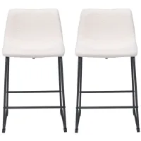 Smart Counter Stool (Set of 2) in Ivory, Black by Zuo Modern