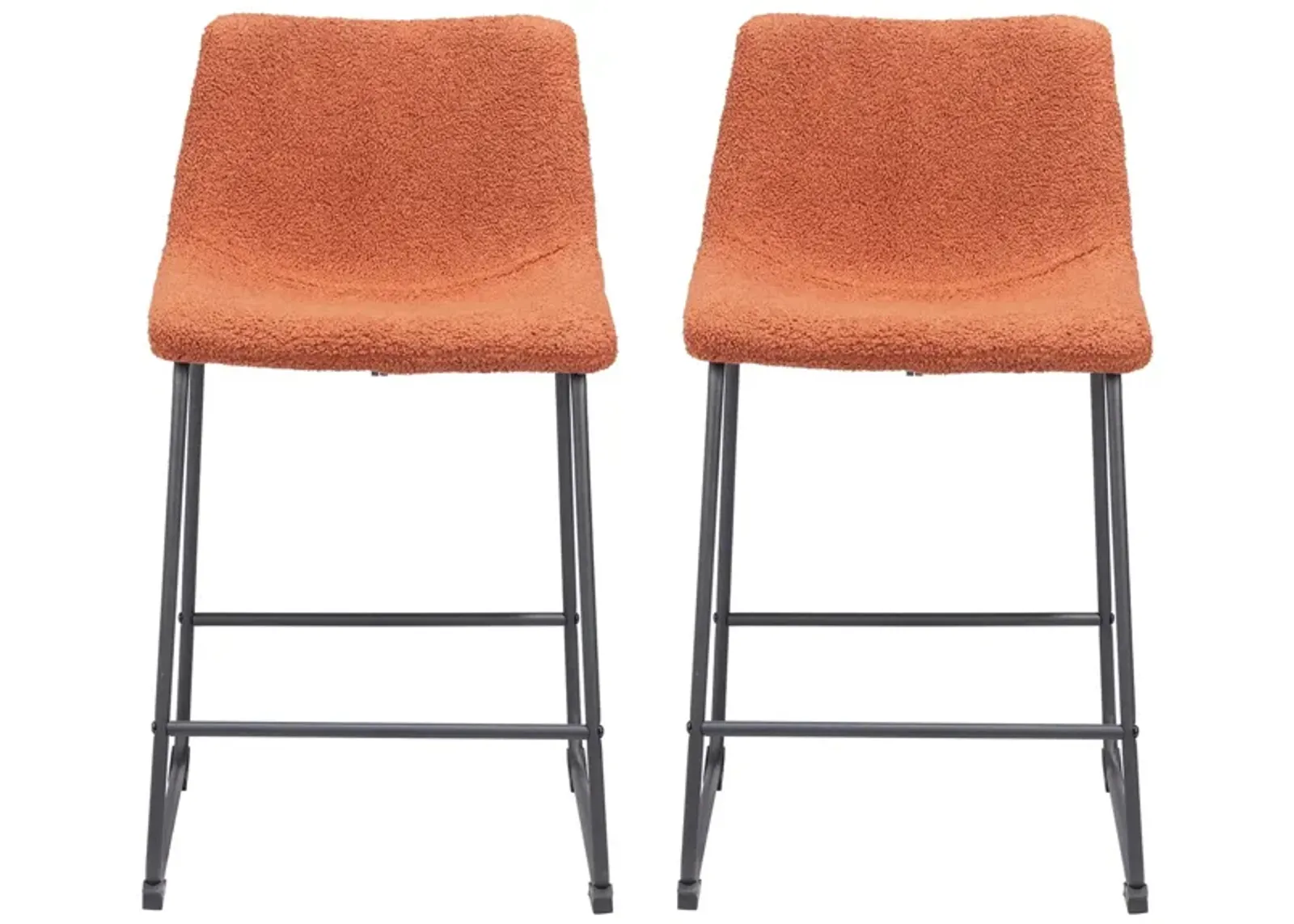 Smart Counter Stool (Set of 2) in Burnt by Zuo Modern