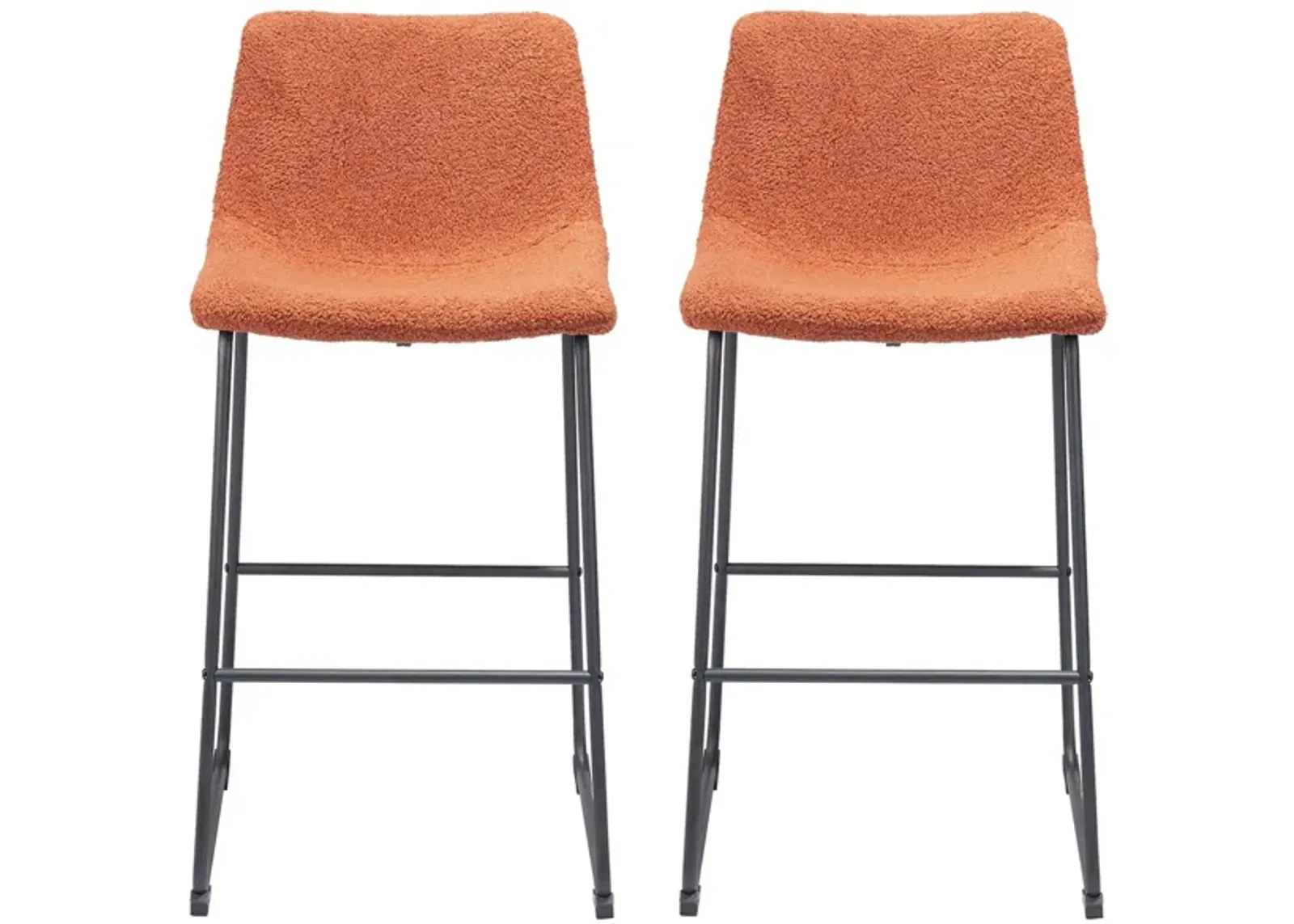 Smart Barstool (Set of 2) in Burnt by Zuo Modern