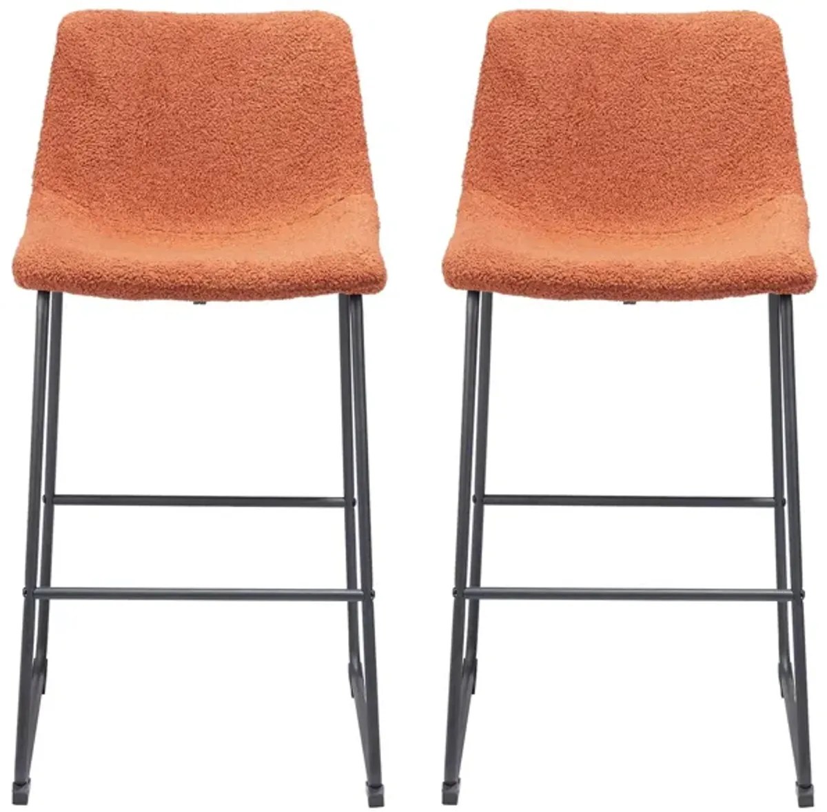 Smart Barstool (Set of 2) in Burnt by Zuo Modern