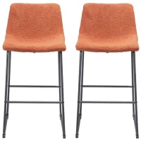 Smart Barstool (Set of 2) in Burnt by Zuo Modern