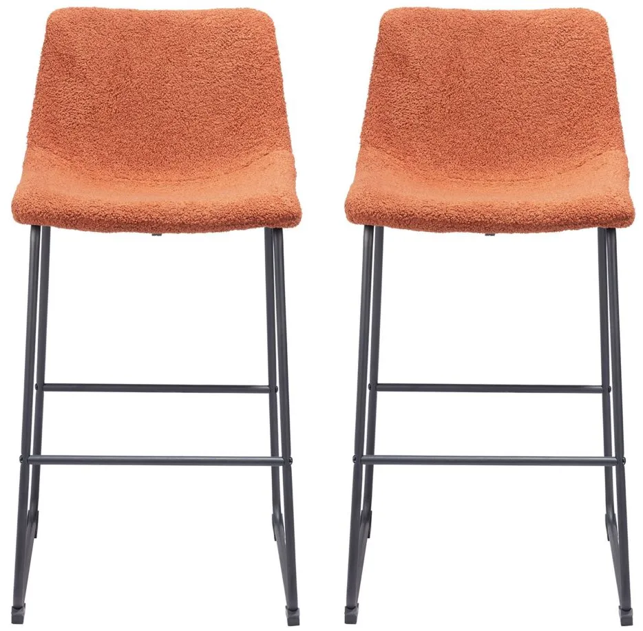 Smart Barstool (Set of 2) in Burnt by Zuo Modern