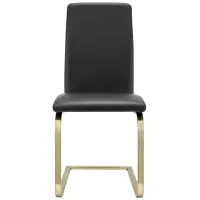 Cinzia Side Chair in Black/Gold by EuroStyle