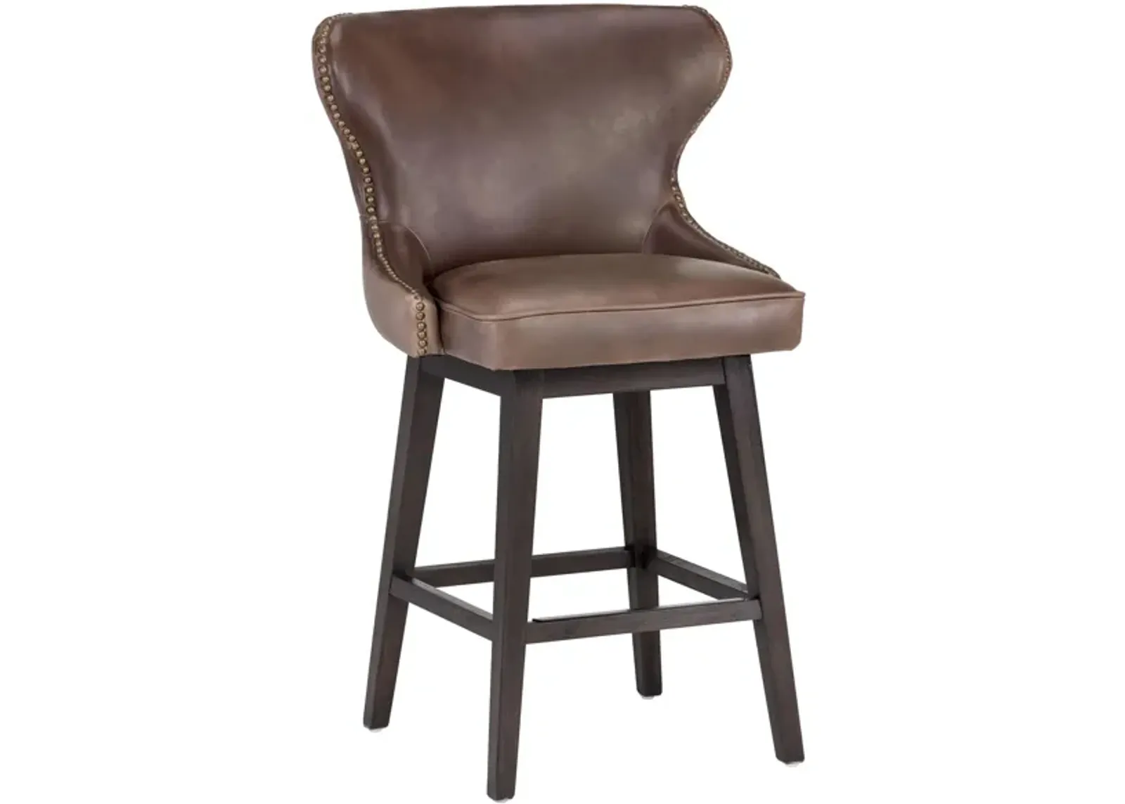 Ariana Swivel Counter Stool in HAVANA DARK BROWN by Sunpan