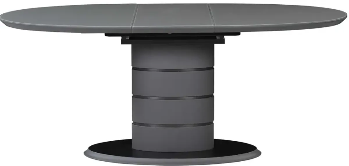 Kendra Dining Table in Gray;Black by Chintaly Imports