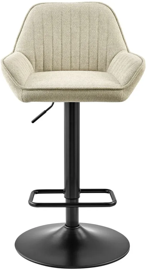 Luther Fabric Gaslift Swivel Bar Stool in Strata Cream by New Pacific Direct