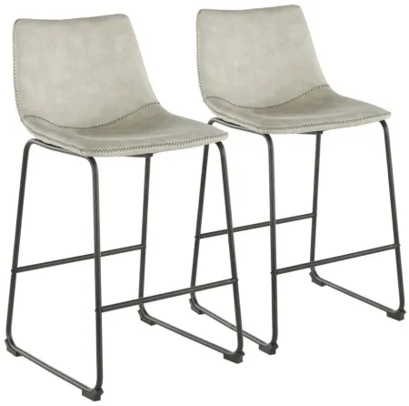 Duke Counter-Height Stool - Set of 2 in Grey by Lumisource