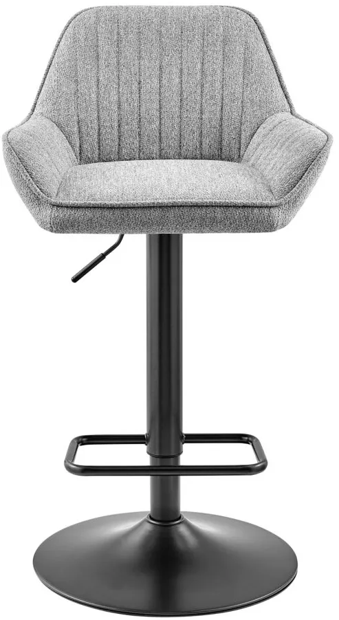 Luther Fabric Gaslift Swivel Bar Stool in Strata Gray by New Pacific Direct