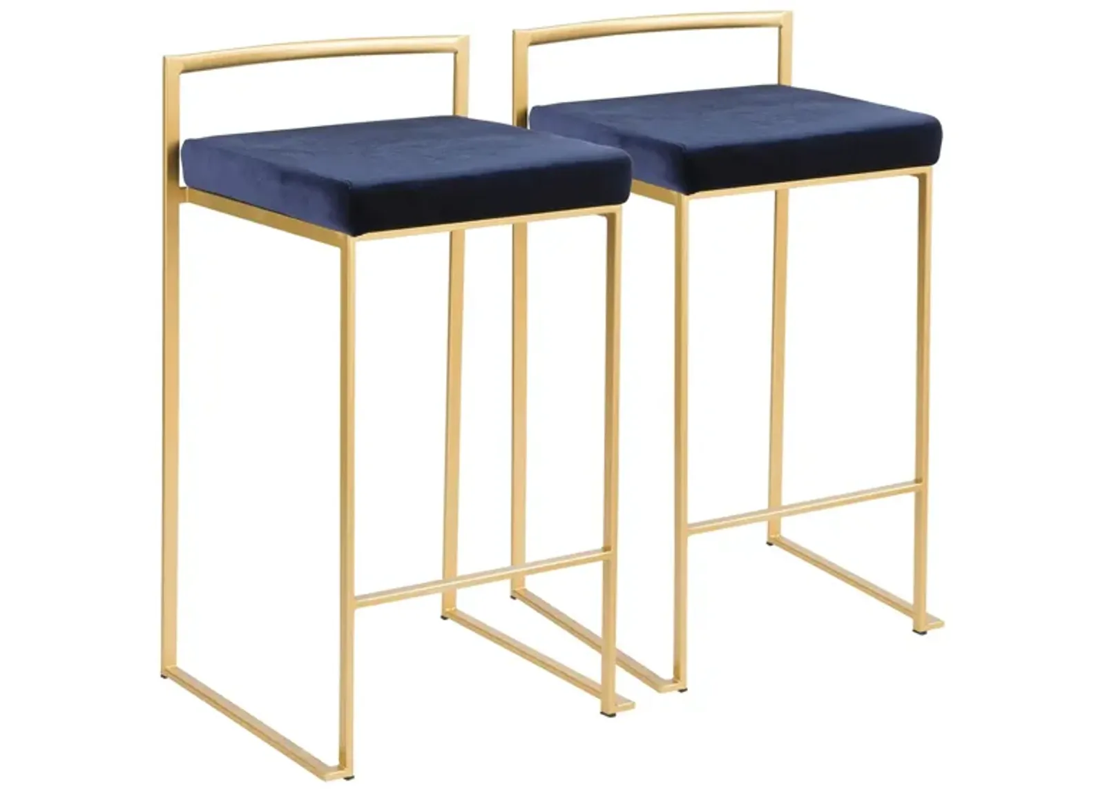 Fuji Stacker Counter-Height Stool - Set of 2 in Blue by Lumisource