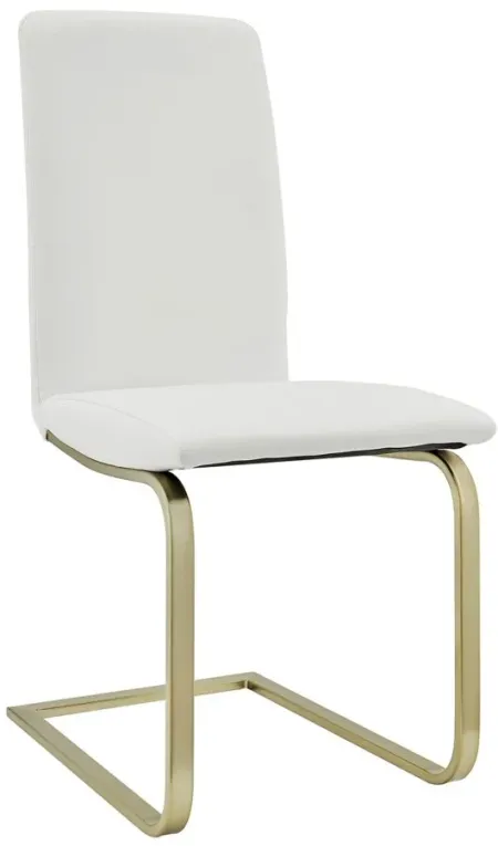 Cinzia Side Chair in White/Gold by EuroStyle
