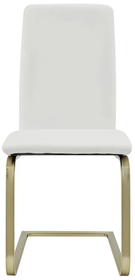Cinzia Side Chair in White/Gold by EuroStyle