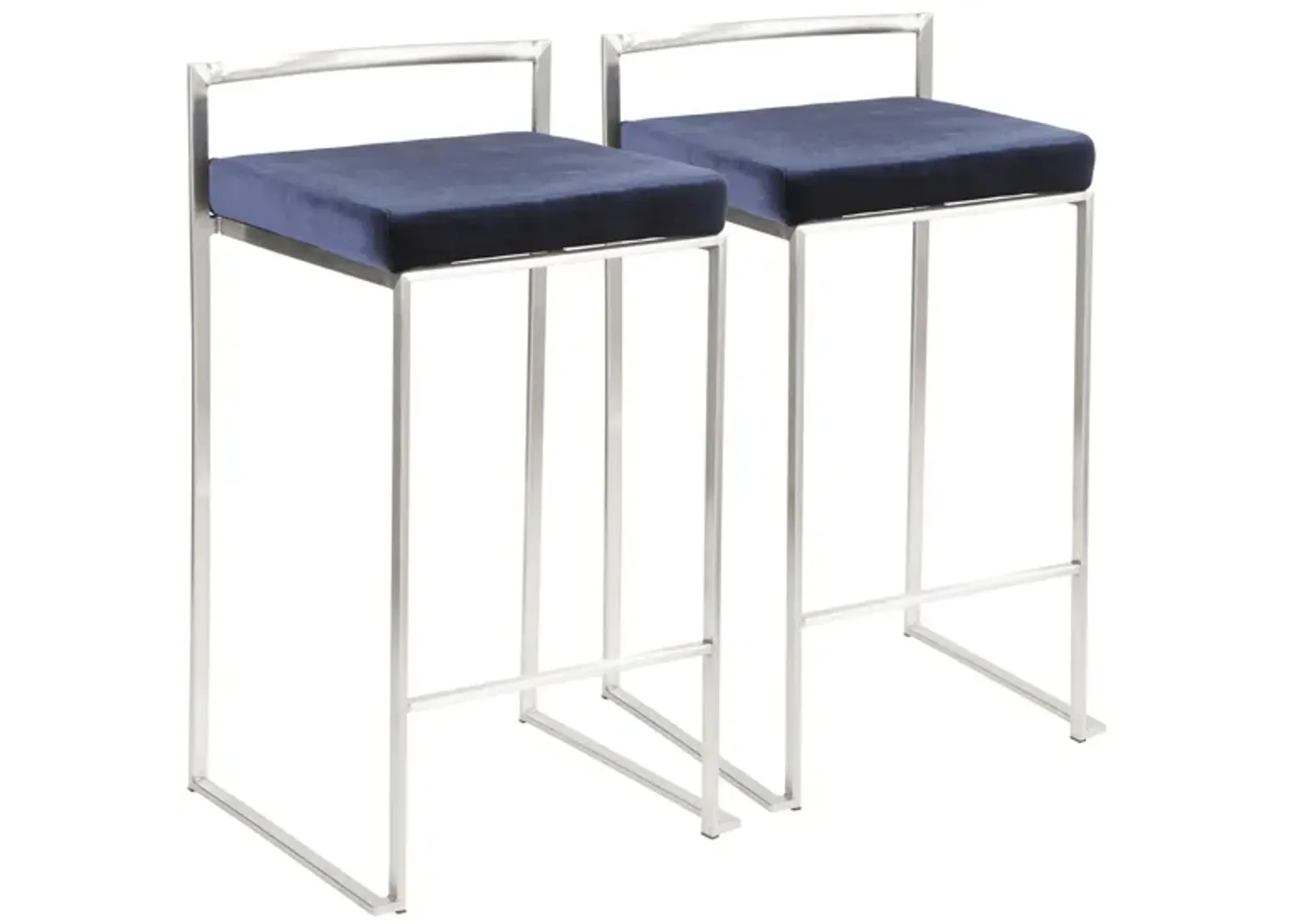 Fuji Stacker Counter-Height Stool - Set of 2 in Blue by Lumisource