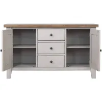 Country Grove Buffet in Distressed Light Gray;Nutmeg by Sunset Trading
