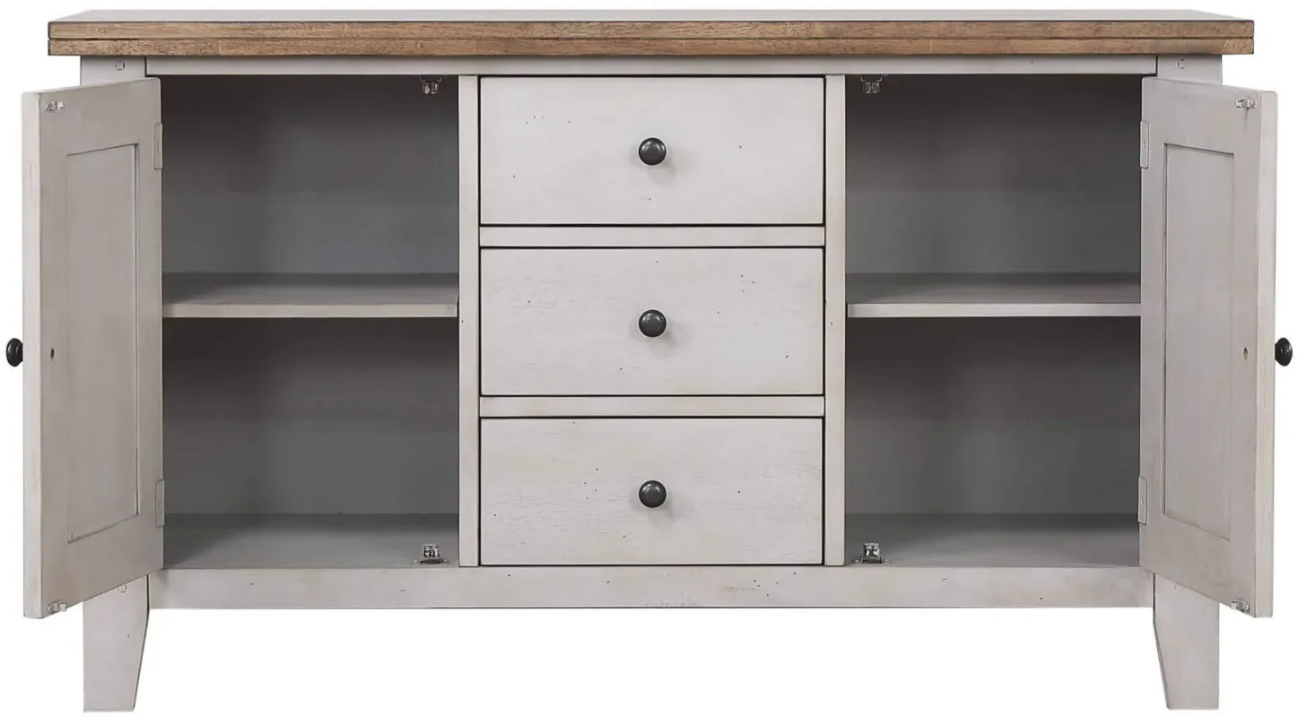Country Grove Buffet in Distressed Light Gray;Nutmeg by Sunset Trading