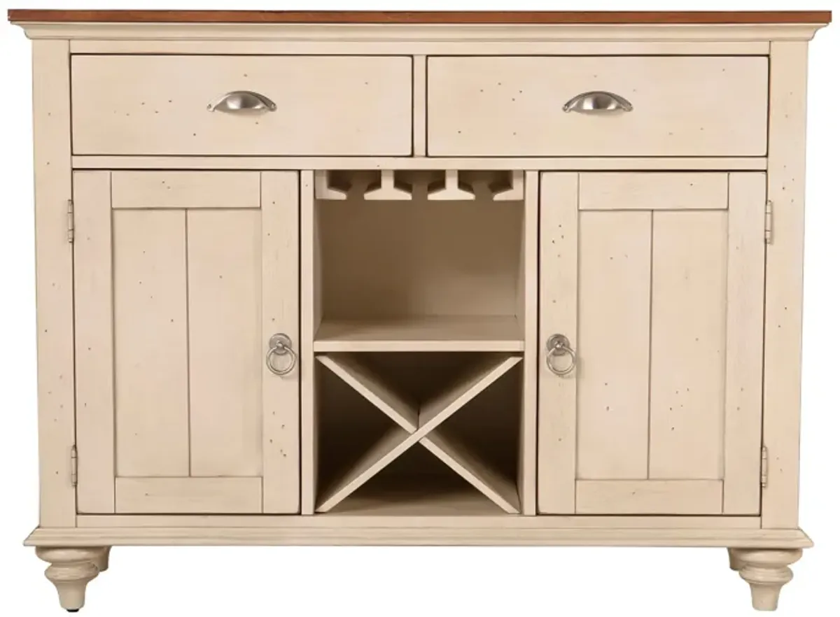 Sagamore Buffet w/ Wine Storage in Bisque / Natural Pine by Liberty Furniture