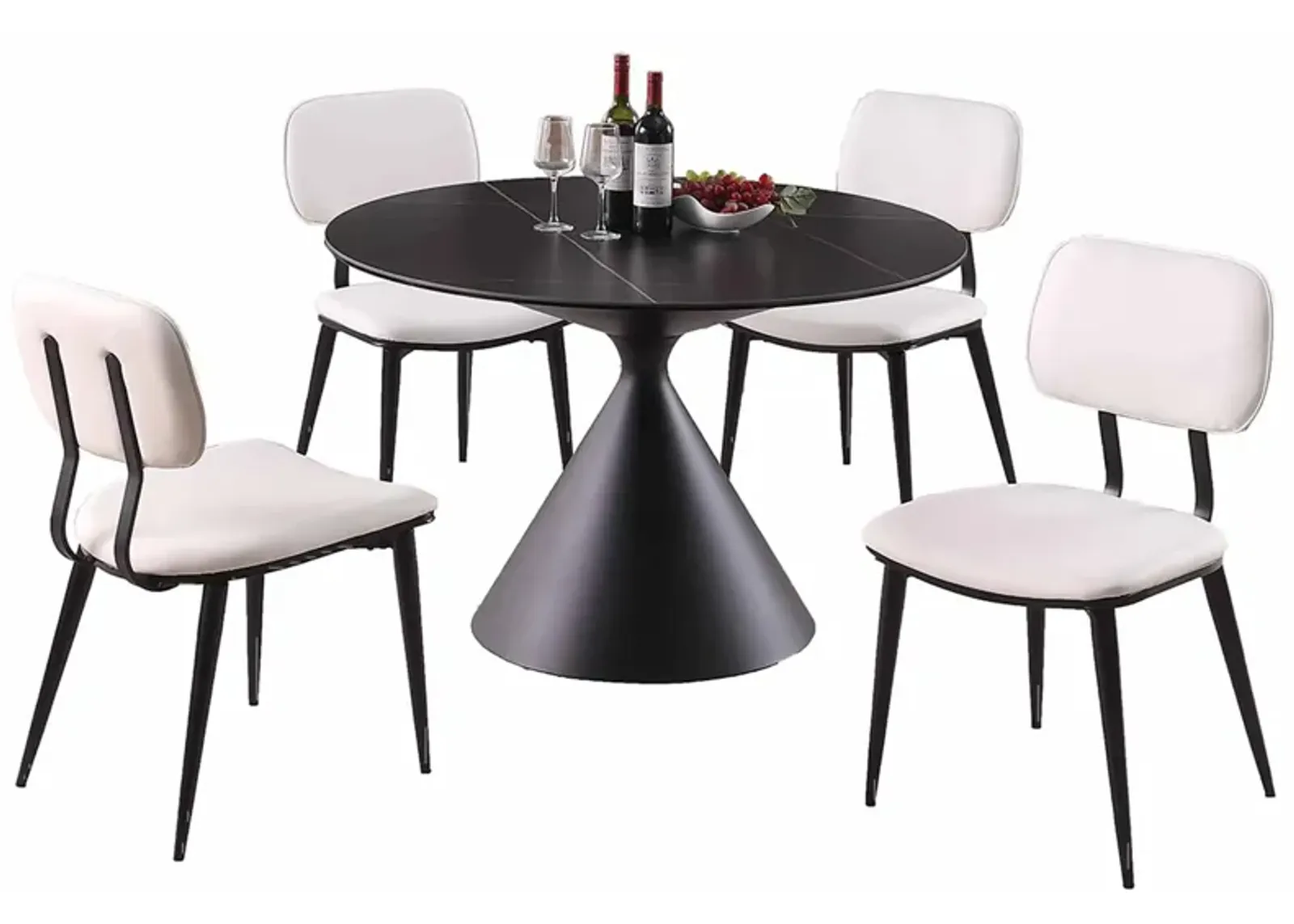 Daphne 5-pc. Dining Set in Black by Chintaly Imports