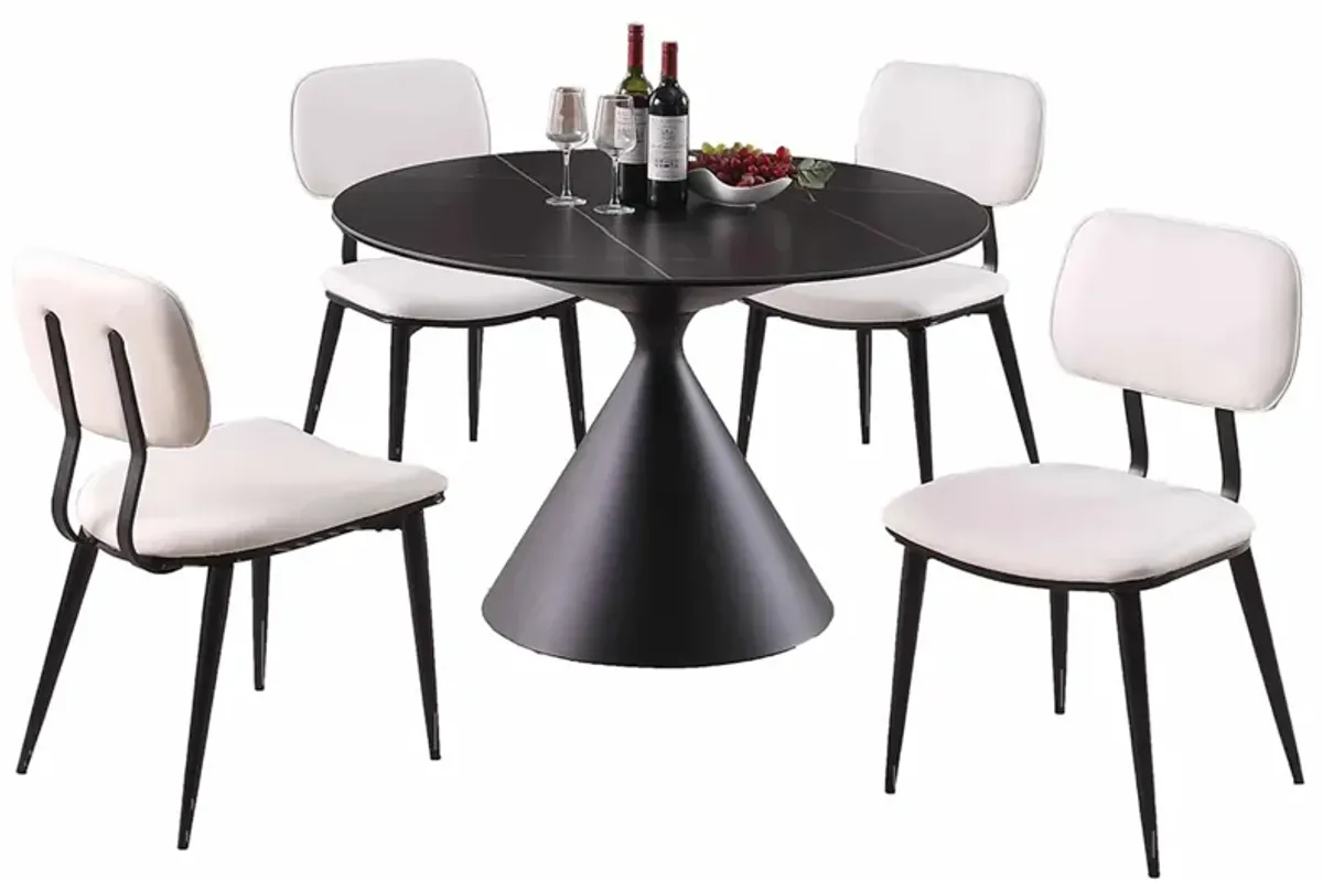 Daphne 5-pc. Dining Set in Black by Chintaly Imports