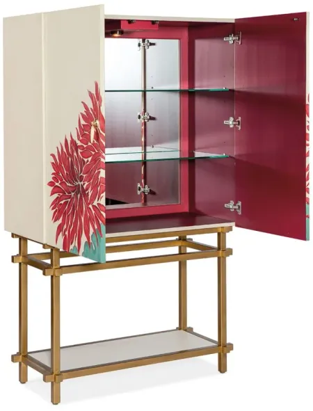 Melange Bar Cabinet in Neutral and Red & Green by Hooker Furniture