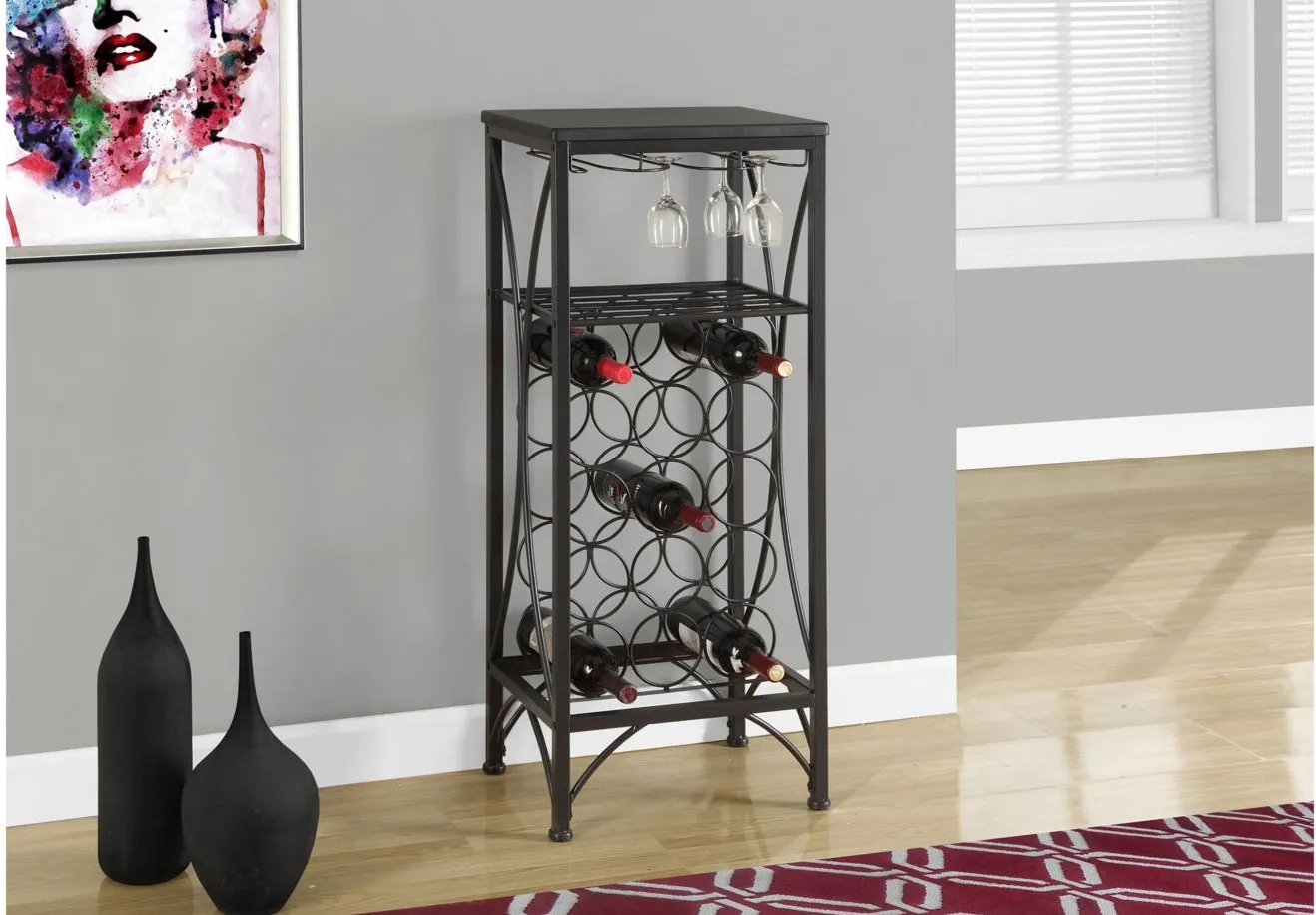 Monarch 40" Wine Bar in Black by Monarch Specialties