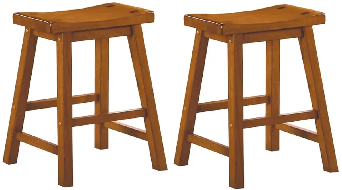 Goya Standard-Height Dining Stool - Set of 2 in Oak by Homelegance