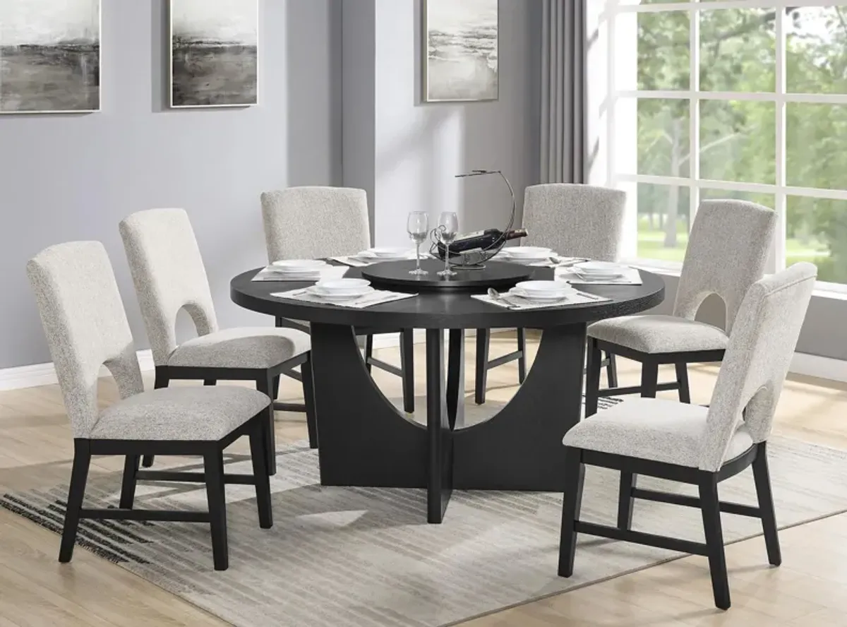 Rupert 7-pc. Dining Set in Black by Crown Mark