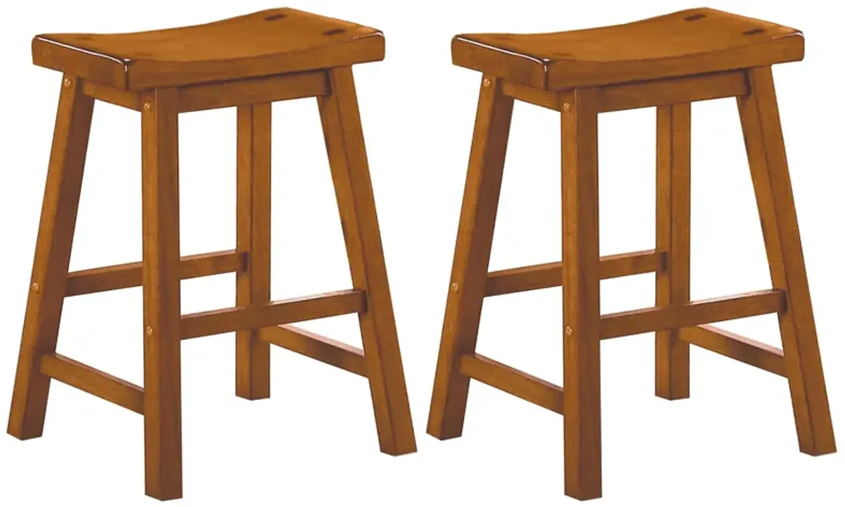 Goya Counter-Height Stool - Set of 2 in Oak by Homelegance