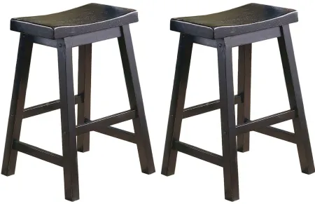Goya Counter-Height Stool - Set of 2 in Black Sand by Homelegance