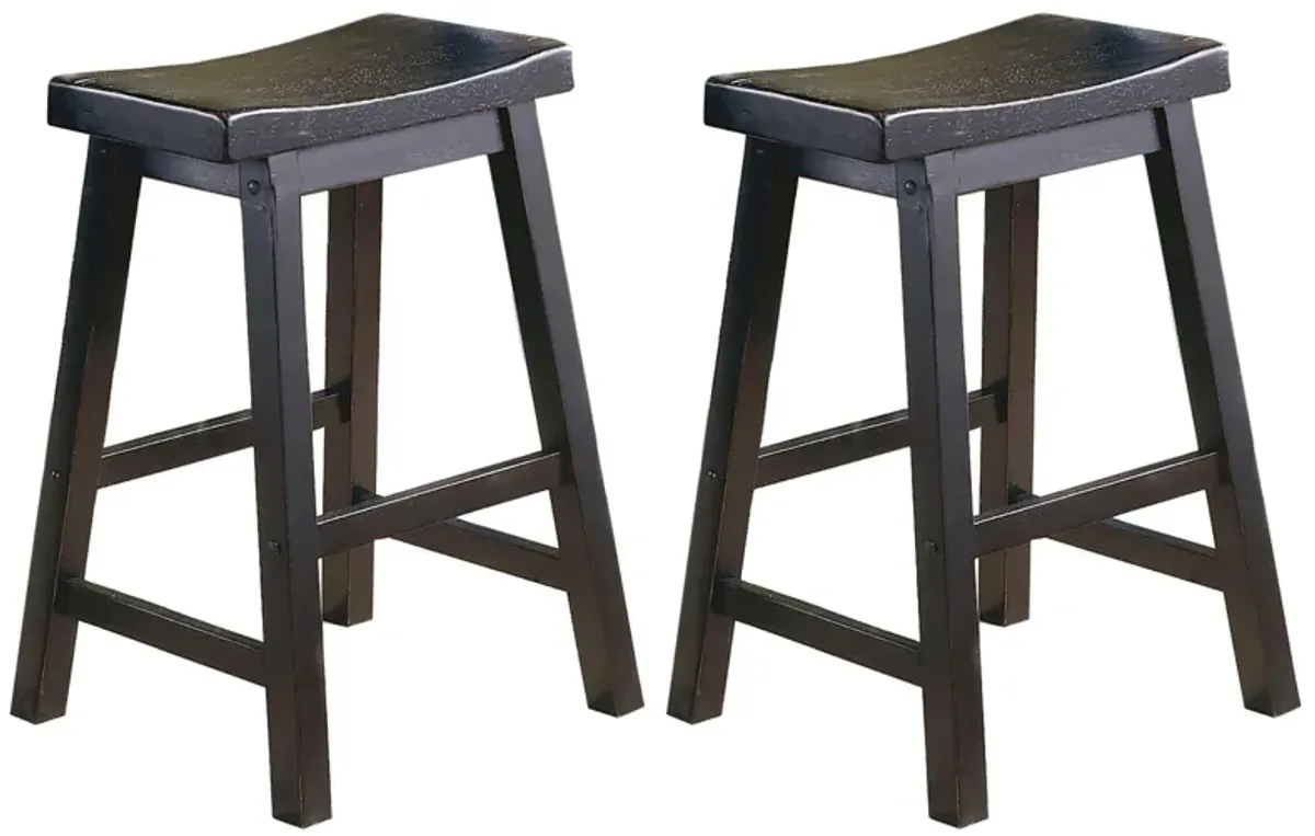 Goya Counter-Height Stool - Set of 2 in Black Sand by Homelegance